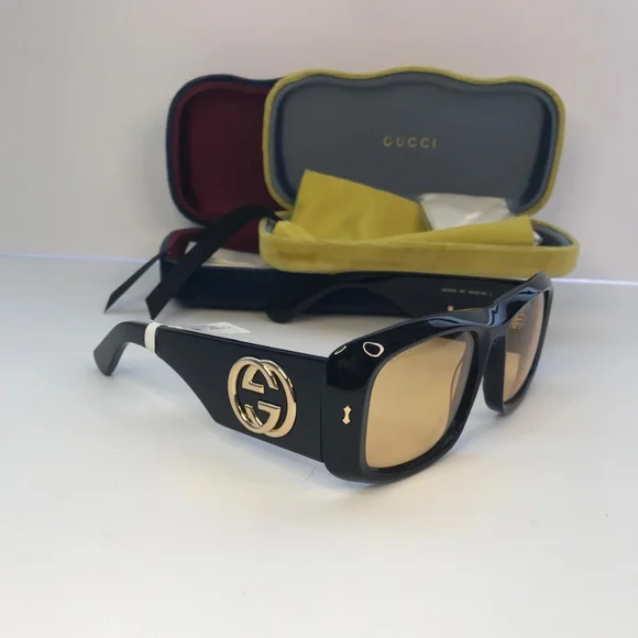New 💯 Original Gucci Yellow Square Unisex Sunglasses GG1251S 001 - Picture 6 of 17